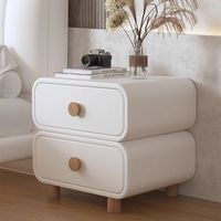 Armoire de chevet en cuir de style crème pour chambre à coucher moderne simple petite table de chevet de rangement nouveau produit pour la maison