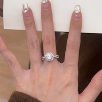 Anneaux de dragon en cristal de cuivre et de laiton minimalistes populaires européens et américains, anneaux ouverts ajustables pour femmes, bijoux