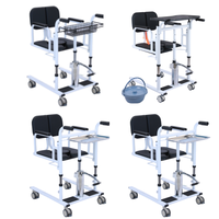 Chaise élévatrice hydraulique WCHT pour transfert de patients avec fonction toilettes et douche, capacité 300 kg, portable et pliable pour personnes âgées