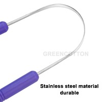 Grattoir à langue en acier inoxydable avec logo personnalisé, manche en plastique, nettoyeur de langue, éliminateur de plaque dentaire et de mauvaise haleine