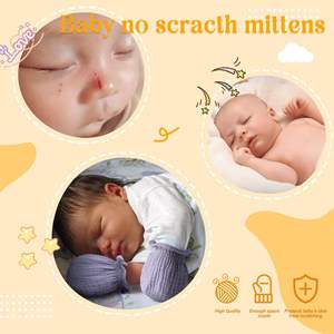 100% coton anti-rayures doux respirant gants pour garçons et filles 0-6 mois mousseline bébé mitaines pour nouveau-né - Product Image 3