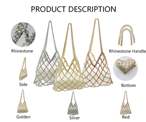 3074 <span class=keywords><strong>F</strong></span>-Bolso de mano con diamantes de imitación brillantes para mujer Bolso de noche de metal con diamantes para bodas Nueva temporada Cierre abierto - Product Image 2