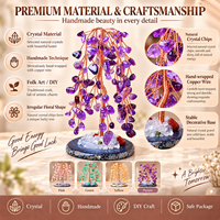 Ornements de luxe à prix avantageux, arbre à monnaie en cristal enveloppé de fil, artisanat Feng Shui avec fil de cuivre