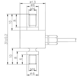Sensor de fuerza de celda de carga de tensión de compresión de acero inoxidable T301 con roscas macho para robótica - Product Image 4