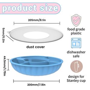 Bandeja de silicona para refrigerios con tapa, compatible con la Stanley Cup de 40 oz, anillo reutilizable para refrigerios para portavasos de coche. - Product Image 2