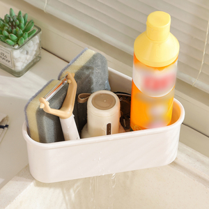 Panier de rangement multifonctionnel triangulaire pour évier de cuisine, organisateur de comptoir, gain de place pour éponge, brosse de nettoyage - Product Image 1