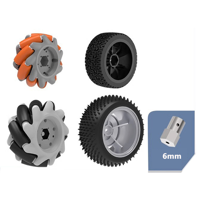 Mecanum Wheel Omnidirectional Plastic Rubber Wheel Robot Car Components with Brushless Motor RC Servos