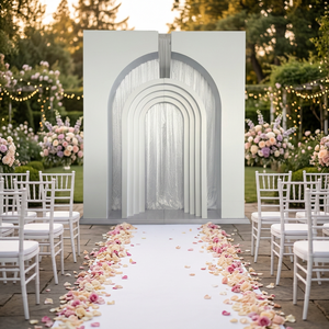 LEDA Factory Custom Wedding Event White Elegant Pvc Arch Door Decorative <b>Backdrop</b> Wedding Arch <b>Backdrop</b> For Stage - Product Image 1