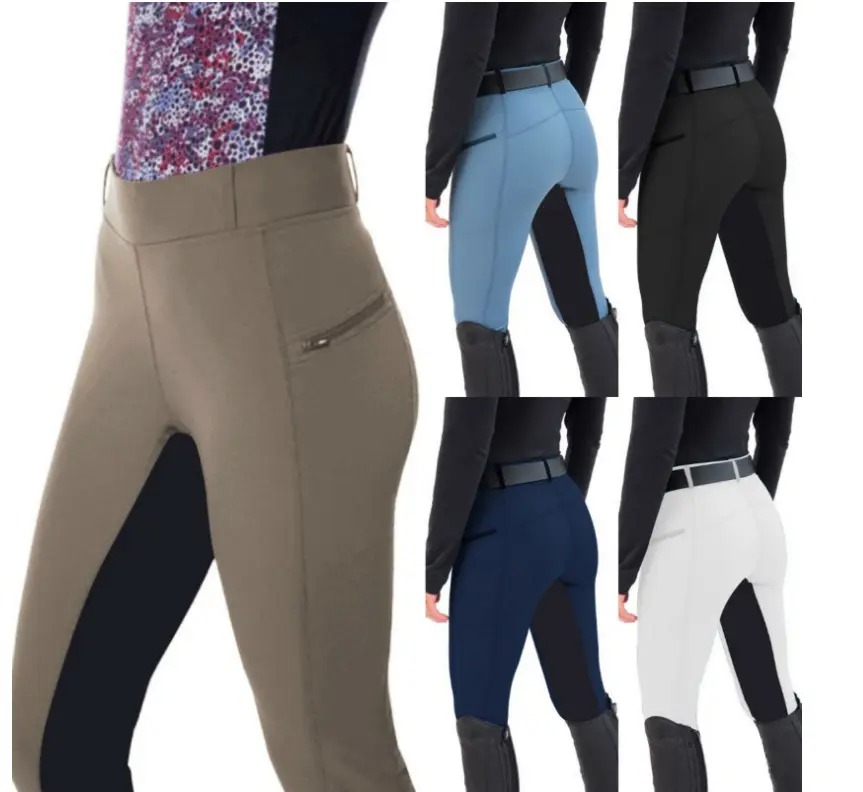 Top Quality Equestrian Clothing Full Seat Custom Silicone Printing Tights Pants Breeches Women Horse Riding Leggings