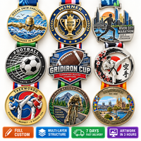 Médaille d'endurance personnalisée en alliage de zinc pour marathon, course de trail, course d'obstacles, avec finition émail souple, fabricant en gros