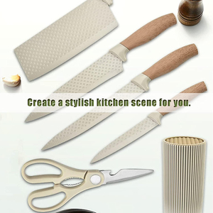 Juego de Cuchillos de Cocina de Acero Inoxidable Color Caqui, 6 Piezas, Antiadherentes y Antideslizantes, Personalizables, de Metal, Operación Manual, Venta al Por Mayor - Product Image 4