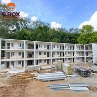 Cbox Vente en gros de bâtiments modulaires préfabriqués démontables à 3 étages, panneaux sandwich, bureaux, hôtels, écoles, résidences, maisons conteneurs mobiles