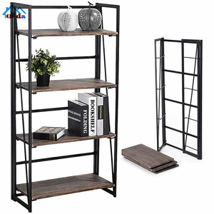 Estantería alta de madera y Metal para libros, mueble de almacenamiento de exhibición, estilo moderno, a la venta - Product Image 1