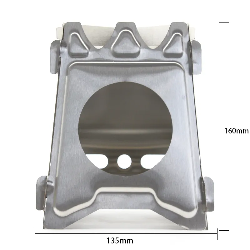 屋外緊急サバイバルストーブ折りたたみ式純チタン (TA1) WoodBurning超軽量キャンプストーブ