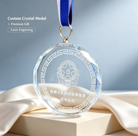 Plaque suspendue en cristal octogonal gravée sur mesure, médaille en cristal pour récompense ou souvenir, vente chaude