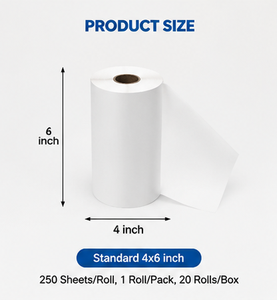 Rollos de Papel Térmico Rectangulares de 4x6 Pulgadas, Sensibles al Calor, para Etiquetas de Compras Comerciales, Impresión Clara, Superficie de Alta Sensibilidad - Product Image 2