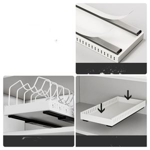 Adjustable Durable Carbon Steel Double Tier Standing Type Eco-Friendly Space-Saving <b>Storage</b> Rack Organizer Detachable <b>Bathroom</b> - Product Image 4