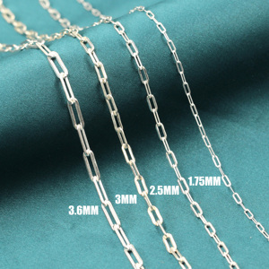 Nhà Máy Bán buôn 925 Sterling Bạc giấy Clip số lượng lớn chuỗi CuộN đối với trang sức làm vòng đeo tay vòng cổ - Product Image 2