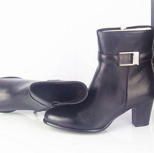 Zapatos de Vestir de Invierno para Mujer, Parte Superior de Cuero Genuino, Tacón de 6 cm, Cierre de Cremallera, Suela de Goma, Zapatos Elegantes de Oficina - Product Image 3