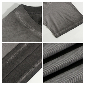 T50008 T-shirt estive in cotone pesante T-shirt Vintage Batik cambiano gradualmente colore abbigliamento con stampa personalizzata T-shirt per uomo donna - Product Image 2