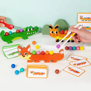 Gioco Educativo in Legno EDULAND CPC CE per l'Allenamento della Motricità Fine, Puzzle di Abbinamento Colori con Clip e Perline, Certificato EN71 per Bambini dai <span class=keywords><strong>3</strong></span> <span class=keywords><strong>Anni</strong></span> - Product Image 3