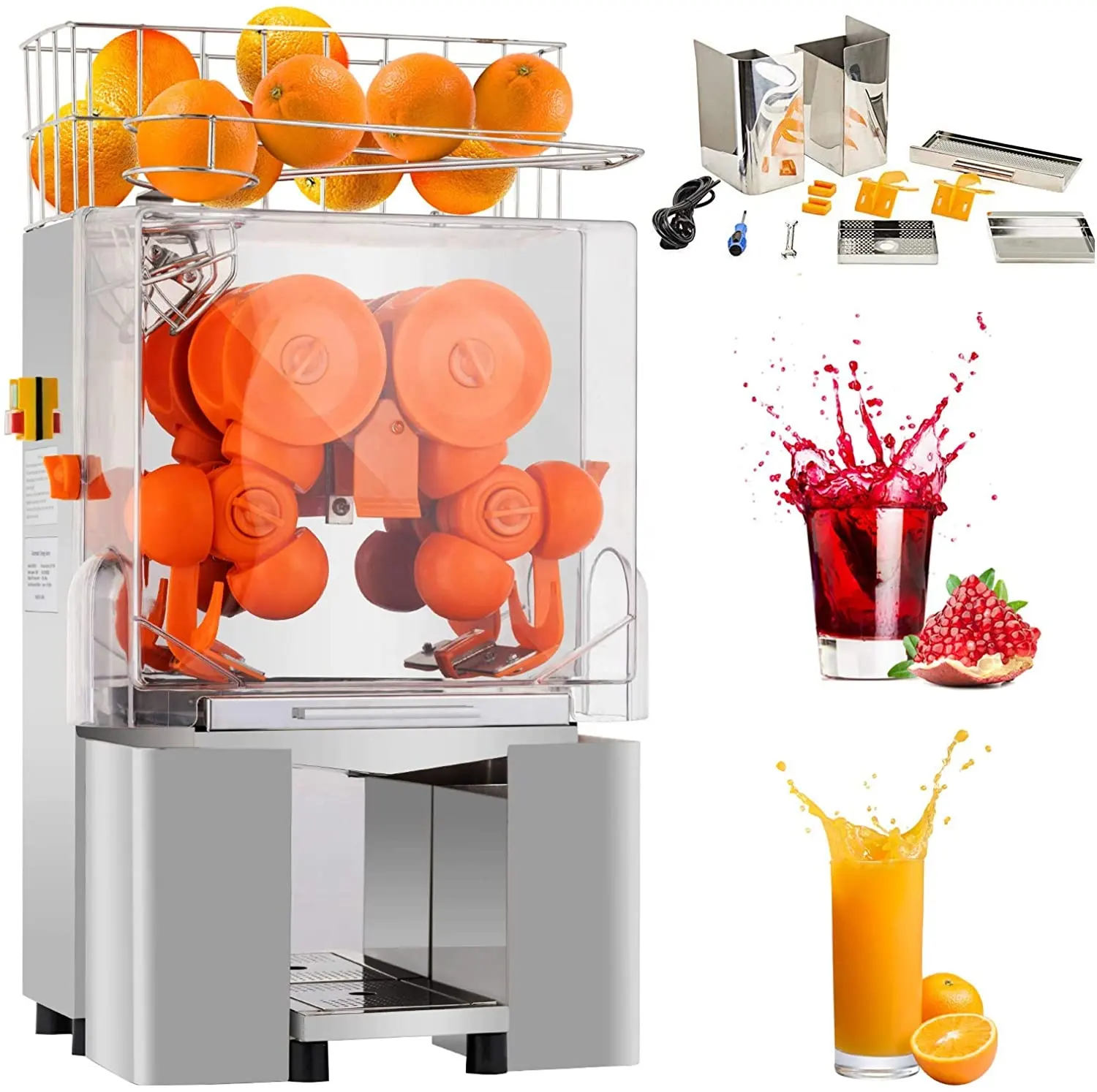 Exprimidor de naranjas comercial de acero inoxidable, máquina exprimidora Automática Industrial, exprimidor de naranjas eléctrico