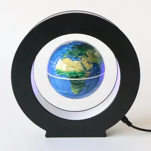 फ्लोटिंग ग्लोब के साथ रंगीन एलईडी रोशनी 4 "विश्व मानचित्र पृथ्वी ग्रह चुंबकीय विरोधी गुरुत्वाकर्षण उत्तोलन उड़ती गोल आकार गेंद