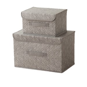 Clothing Organizer Non Woven Fabric Storage Box With Lid Foldable Stackable Rectangle Solid Color Large Capacity Dustproof - Product Image 5