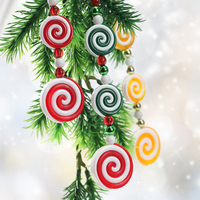 Nouvelles décorations de Noël créatives en forme de sucette tourbillon rotative, en plastique écologique de haute qualité, motif fer forgé, pour bar à bonbons