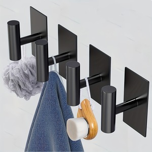 Modern No Drill Stainless Steel Towel Hooks Bathroom <b>Coat</b> Rack <b>Robe</b> Hanger Wall Mount Hook Set 1-3 Hooks - Product Image 1
