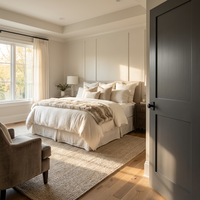 Porte intérieure Shaker en MDF certifiée FSC, peignable, pour projets hôteliers et d'appartements haut de gamme, ODM