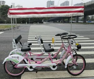 Bicicletta a Pedali Familiare a <span class=keywords><strong>4</strong></span> <span class=keywords><strong>Ruote</strong></span> per <span class=keywords><strong>4</strong></span> Persone, Quadriciclo/Bici Tandem per Noleggio - Product Image 6
