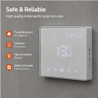 Termostato Inteligente DOMISI con Control Remoto, Wi-Fi, Control por Voz a través de Aplicación, Montaje en Pared, Pantalla OLED, Uso Universal para el Hogar