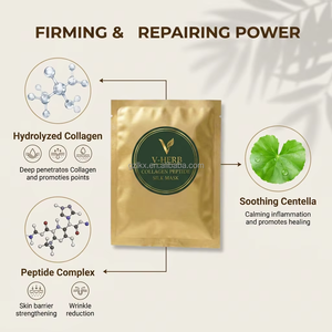 <span class=keywords><strong>Masque</strong></span> en fibres de soie au collagène OEM pour esthéticiennes – Éclaircit le teint terne, réduit les ridules – Pour salons de beauté, commande en gros - Product Image 5