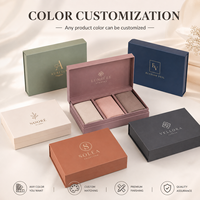 Boîte à hijab magnétique de luxe haut de gamme personnalisée avec doublure en éponge pour ensemble de foulards en soie, étui en carton à rabat pour écharpe