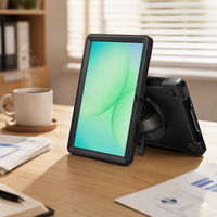 Étui robuste antichoc pour Samsung A11+ 11" SM-X230 SM-X236 360 °   Housse de protection pour tablette avec support rotatif et sangle de maintien