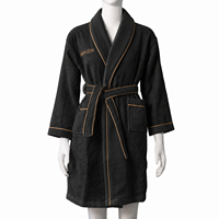 Peignoir gaufré confortable pour hôtel et spa, col châle, pour femmes, longueur genou, idéal pour l'hôtellerie, commande en gros