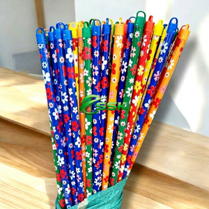 Italian Thread Colored Plastic PVC-Coated Wooden Handheld <b>Mop</b> Sticks Handle Edge Smooth Surface Household <b>Floor</b> Cleaning Tools - Product Image 1