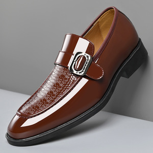 Zapatos de Vestir de Cuero con Punta en Pico y Estilo Vintage para Hombre, Estilo Europeo Americano, Casual de Negocios, Formal, Estilo Británico Derby - Product Image 2