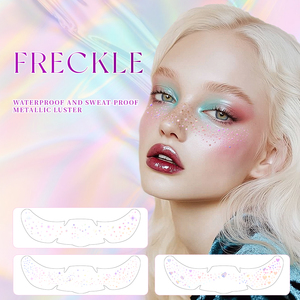 Pegatina de tatuaje temporal de pecas arcoíris, calcomanía facial de estrellas, parche de maquillaje de papel para carnaval, fiesta, festival, uso profesional - Product Image 2