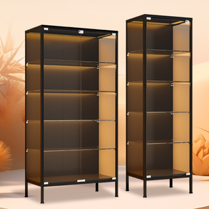 <span class=keywords><strong>Vitrina</strong></span> de Exhibición de Vidrio con Perfil de Aluminio Personalizable, con Luces LED, Elegante Exhibidor para el Hogar, Sala de Estar u Oficina - Product Image 5