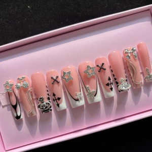 10 Uds. Uñas Acrílicas de Lujo con Diseño Francés, Estilo Stiletto, Hechas a Mano, Modernas, Precios de Fábrica - Product Image 5