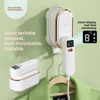 Setrika Uap Digital Pintar dengan Layar, Terpasang di Dinding, Pemanas Cepat, Portabel, Ringkas, 1200W, Bertenaga AC