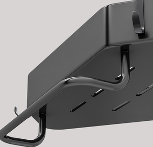 OEM دش العلبة رف المرحاض الزاوية مزدوجة الطبقة منظم خزانة معلقة الحمام أسود الجدار حامل تخزين رفوف - Product Image 4