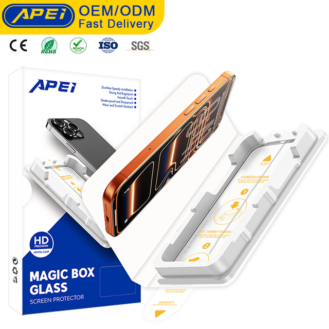 2.5D Tempered Glass Easy Installation Auto Dust-Elimination Bubble Free HD John Magic Box Screen Protector for iPhone 17 Pro Max