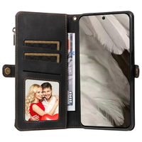 Dompet Kulit PU untuk Google Pixel 8, 9 Slot Kartu + Kantong Koin Ber-resleting, Penyangga, Pemblokir RFID, 360 °   Perlindungan