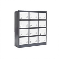 Casier métallique moderne multifonctionnel à 3 portes, résistant à l'humidité, assemblé, avec serrure à clé, pour écoles et studios