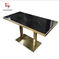 Table de salle à manger en marbre, carrée, moderne, avec Base en fer, Stable