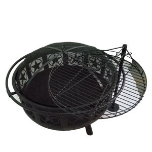 Poêle à bois d'extérieur de style moderne pour jardin, en acier noir, avec <span class=keywords><strong>insert</strong></span> de cheminée et grille de protection - Product Image 2