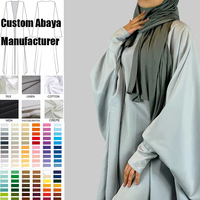 Abaya à Fermeture Éclair Avant Une Pièce Prière Manches Fines Vêtement Islamique Musulman Robe Longue Aïd Papillon Abaya Pudique